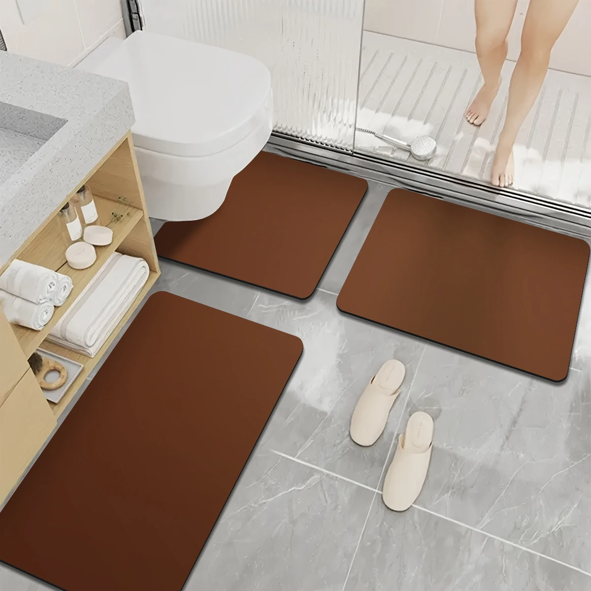 Home bathroom three-piece set diatomaceous earth anti-slip mat 6