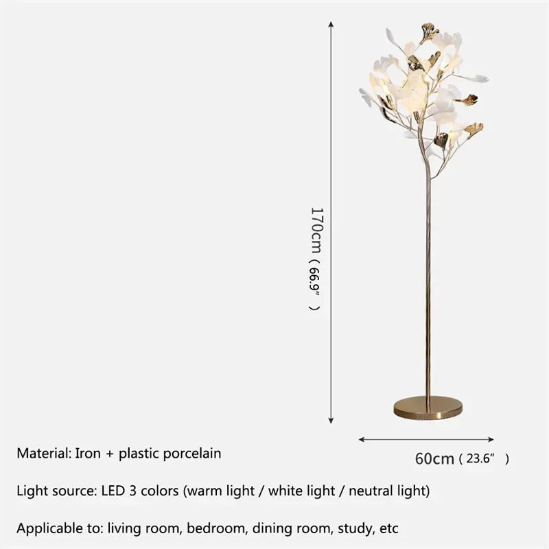 GISELLE Nordic Creative Floor Lamp Ginkgo Flower 5