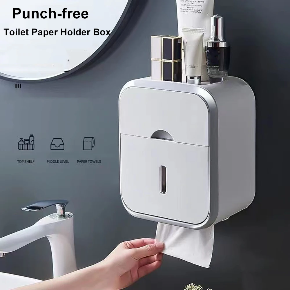Storage Box Toilet Paper Organizer Waterproof 2
