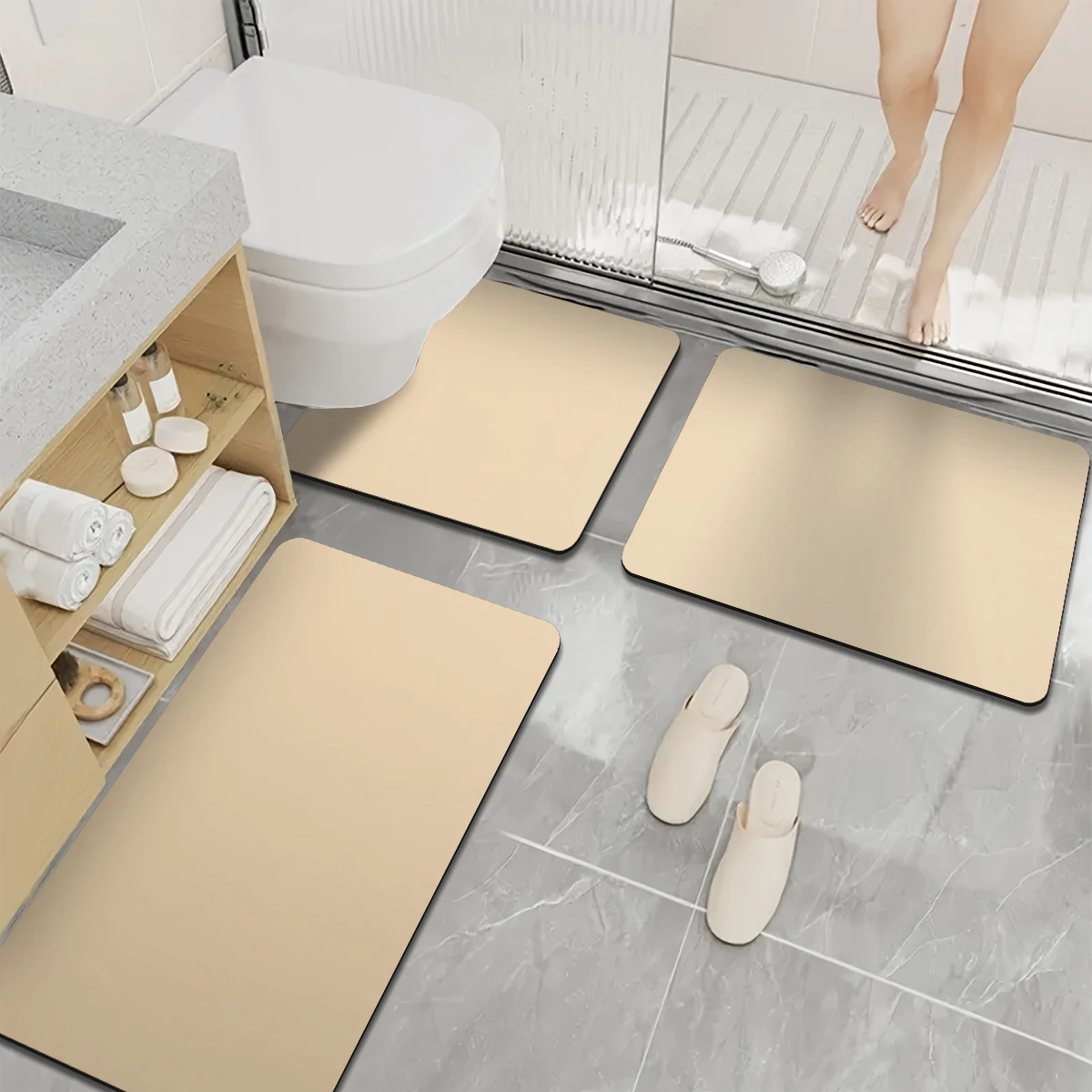 Home bathroom three-piece set diatomaceous earth anti-slip mat 7