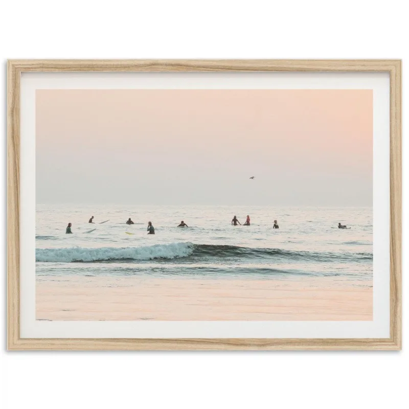 Modern Blue Ocean Waves Surf Poster Summer Seascape Coastal Beach 16