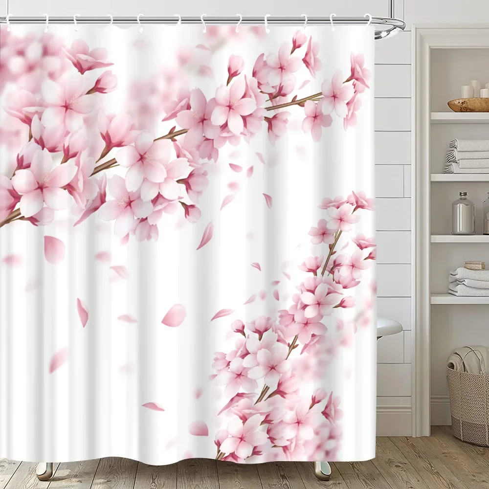 Pink Sakura Flowers Shower Curtains Japanese 16