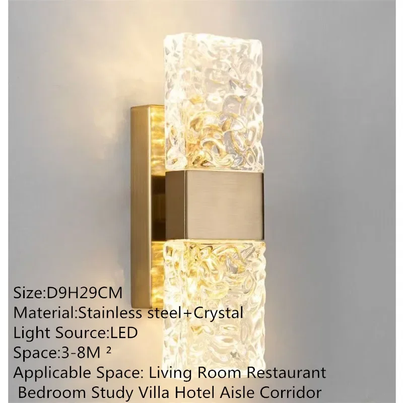 AOSONG Nordic Modern Crystal Wall Lamp LED 2