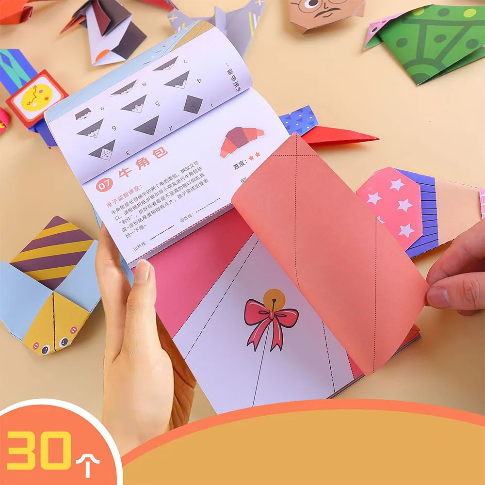 Origami Kit 30/108 Sheets Origami Paper Craft Guiding Book DIY Art 5