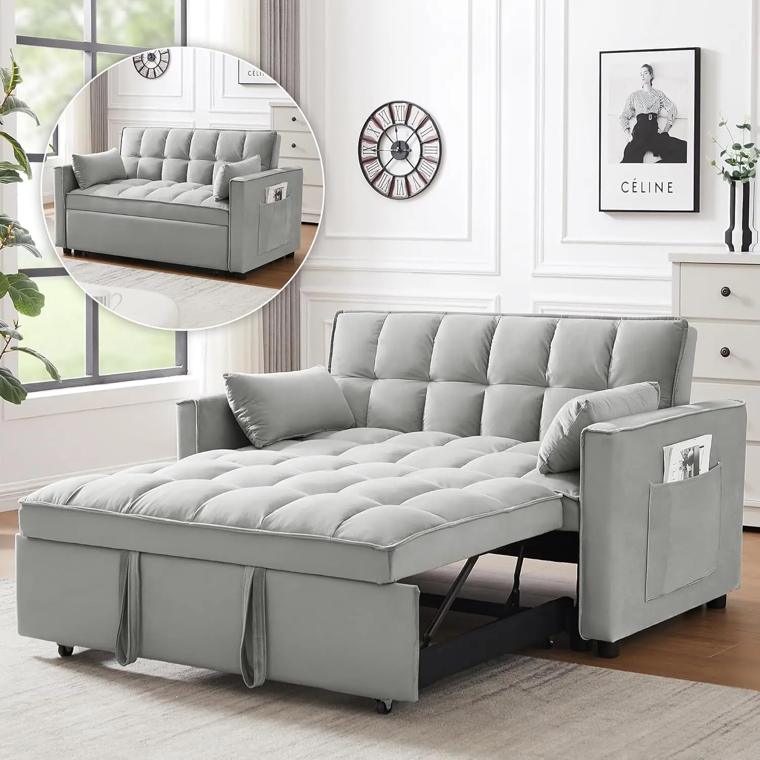 3 in 1 Convertible Sleeper Sofa Bed 7