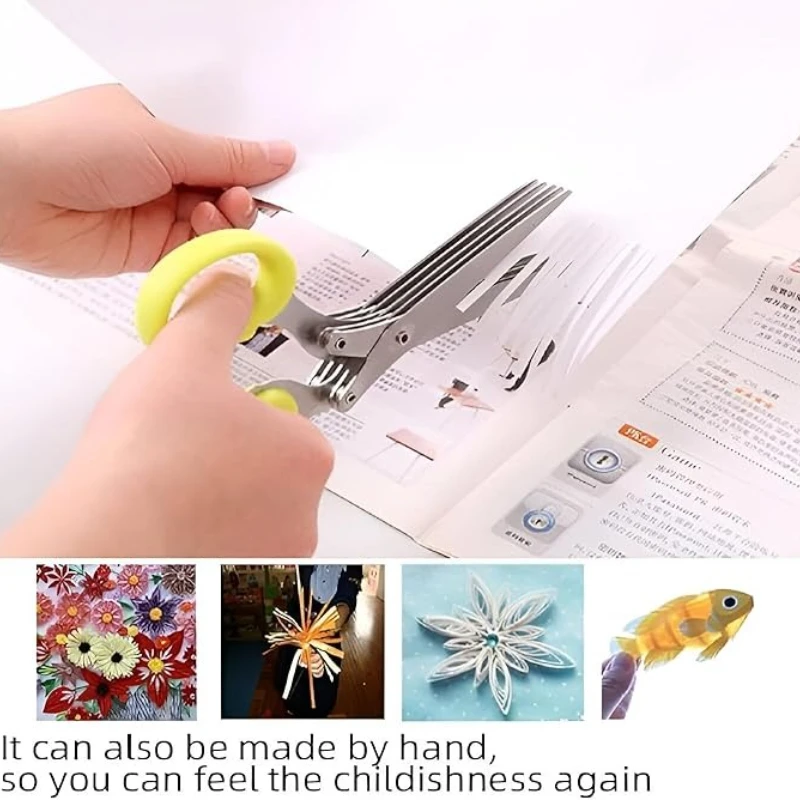 3/5 Layers Kitchen Scissors Stainless Steel Vegetable Cutter Scallion Herb 2