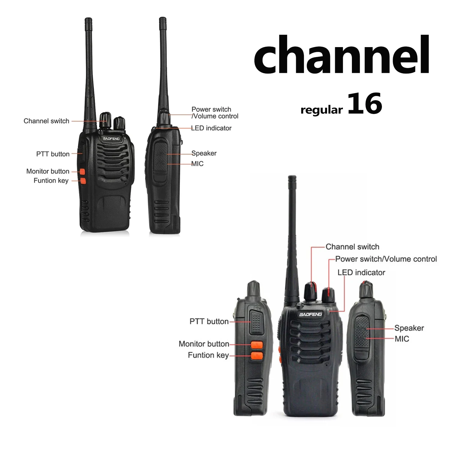 2pcs 4pcs 6pcs Baofeng BF-888S With Headphones 5km Long Range Walkie Talkiee 5