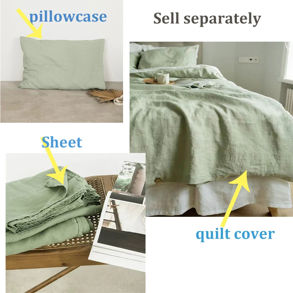 100% Linen Bed Duvet Cover Stone Washed France Linen 6