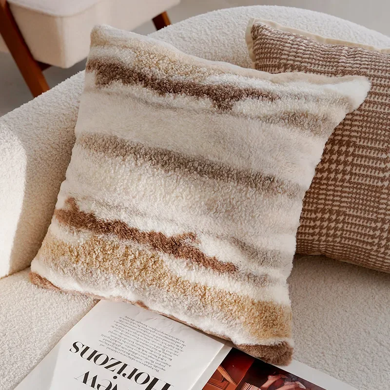30x50/45x45CM Light Luxury Throw Pillow Cover Brown French Stamping 18