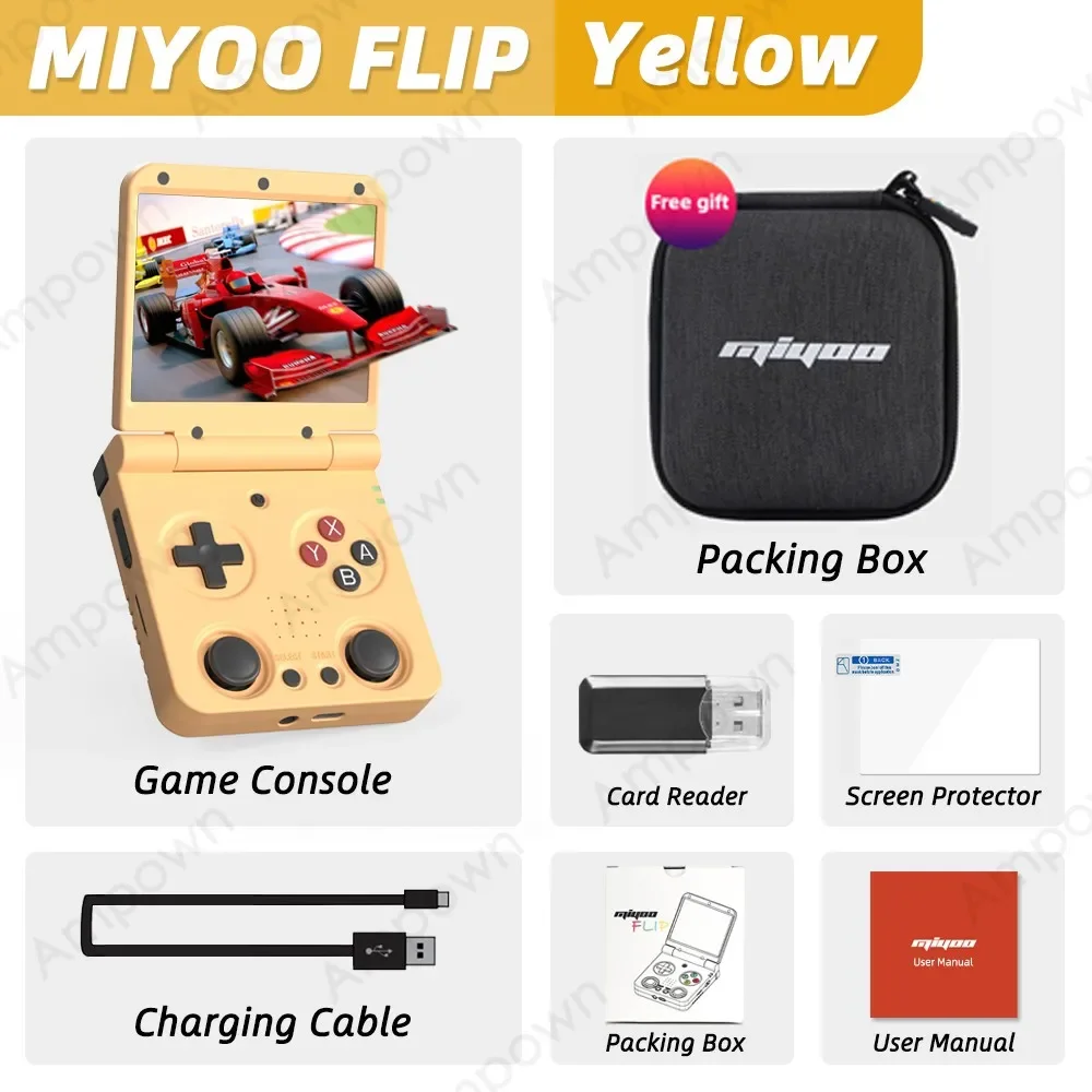 MIYOO Flip V2 Handheld Game Players 3.5''IPS Screen LGift Gaming 7