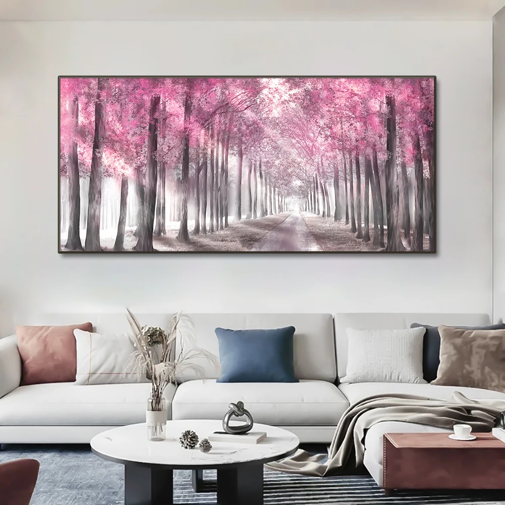 Autumn Nature Forest Foggy Landscape Wall Art Canvas Painting Tree 4