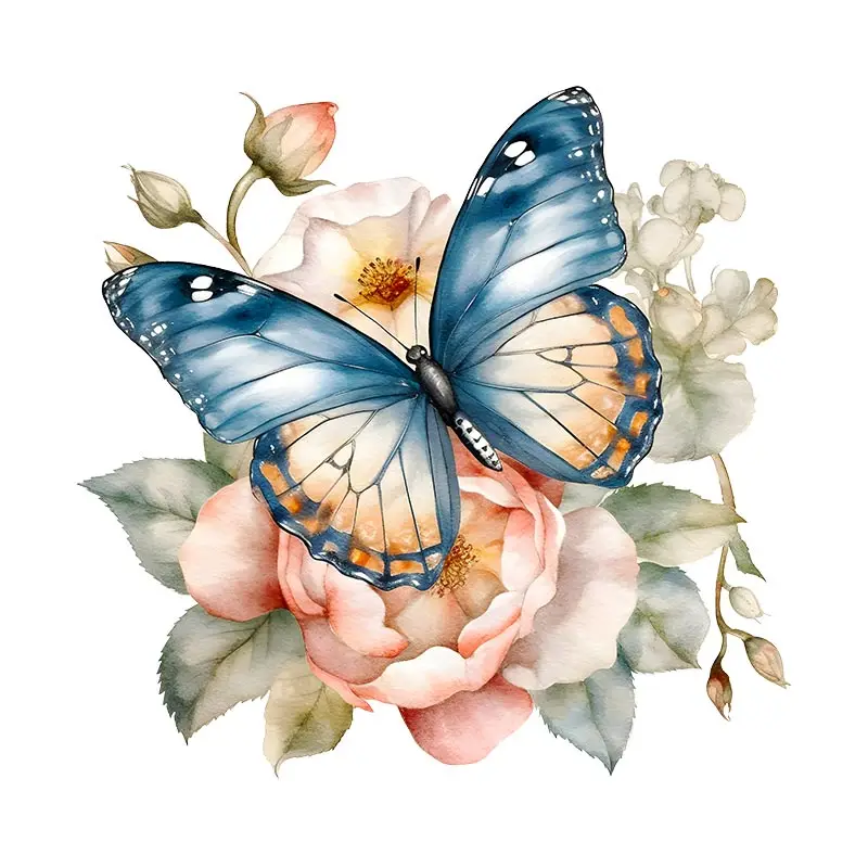 M733 Butterflies Plants Flowers Wall Sticker 6