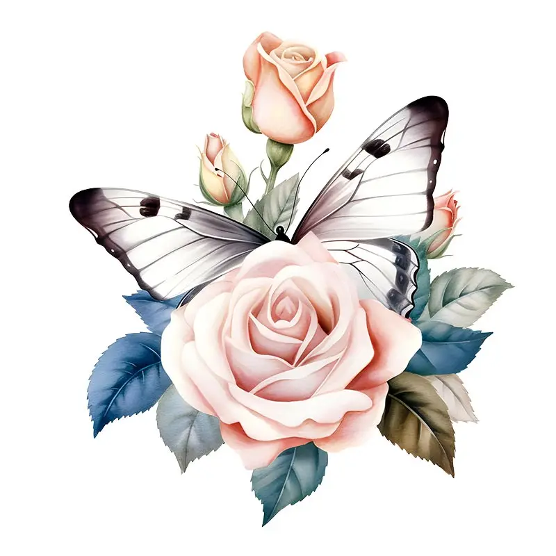 M733 Butterflies Plants Flowers Wall Sticker 8
