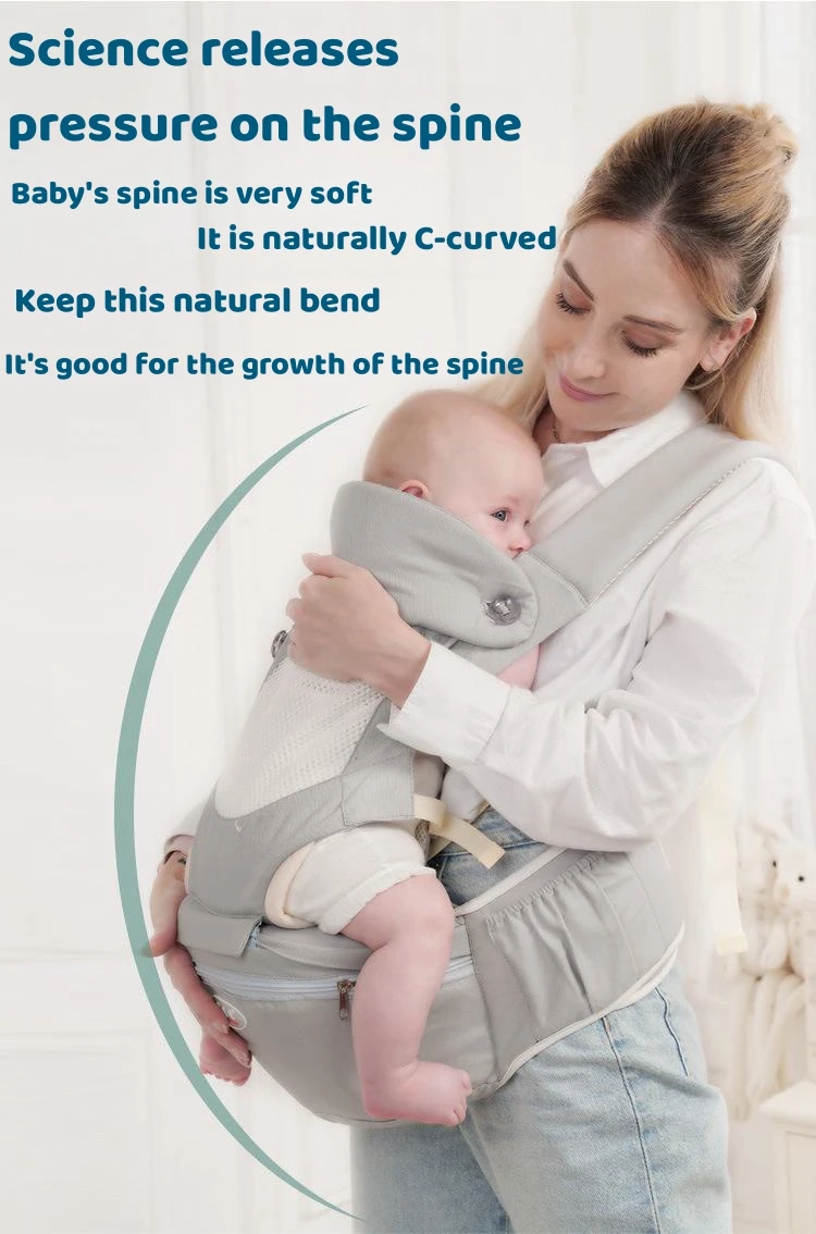 Ergonomic Newborn Baby Carrier With Hipseat Storage Bags 0-36 Months Front Facing Stool 2