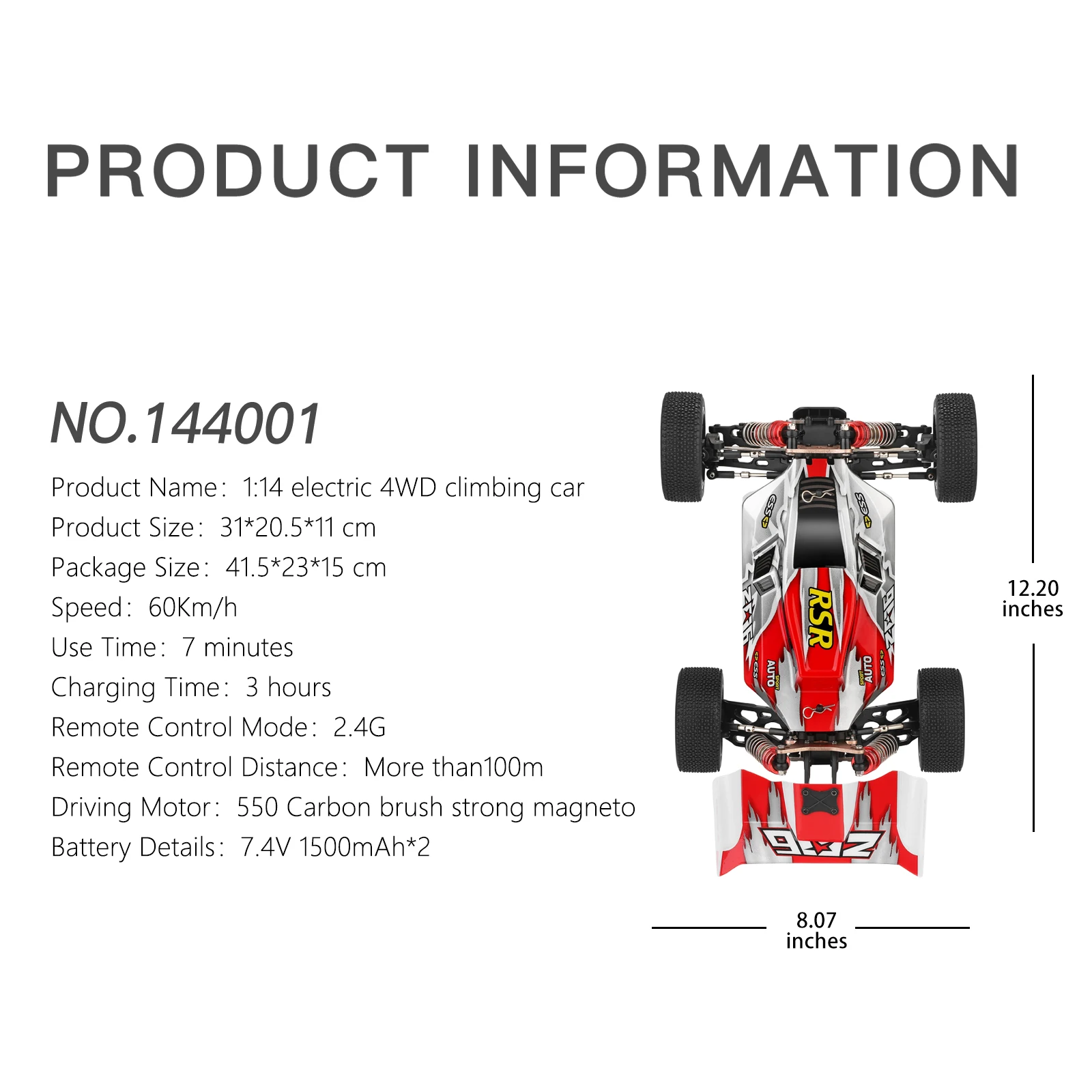 WLtoys 144001 Racing RC Car,1:14 Scale High Speed Remote 6