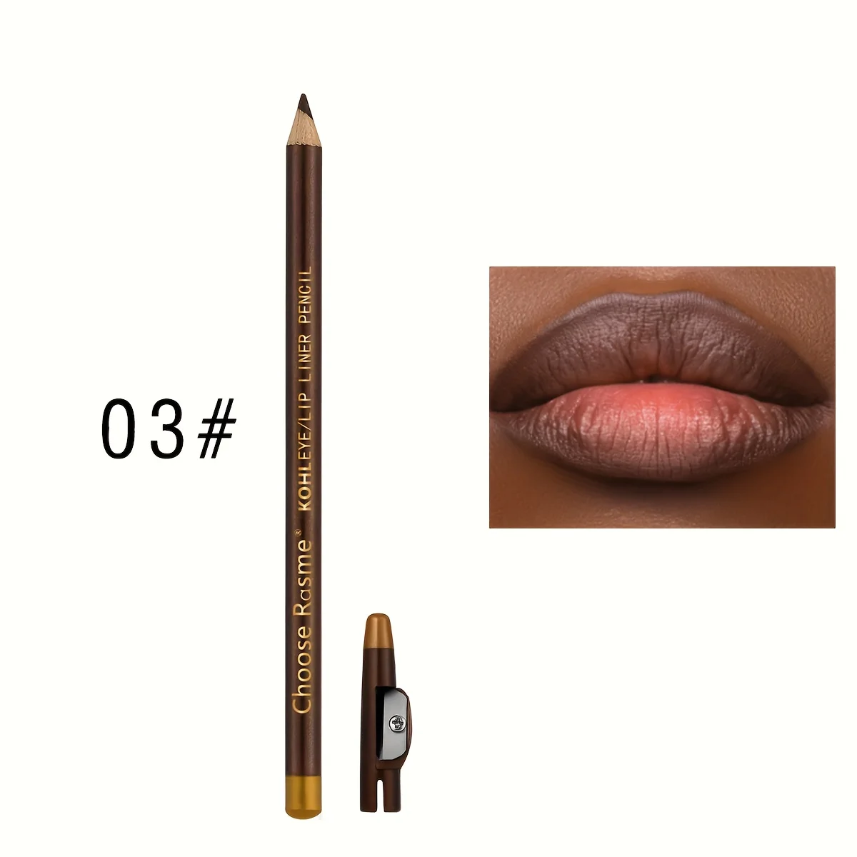 3pcs Eyebrow Pencil Eyeliner lip pencil Natural makeup Long-lasting Black 5