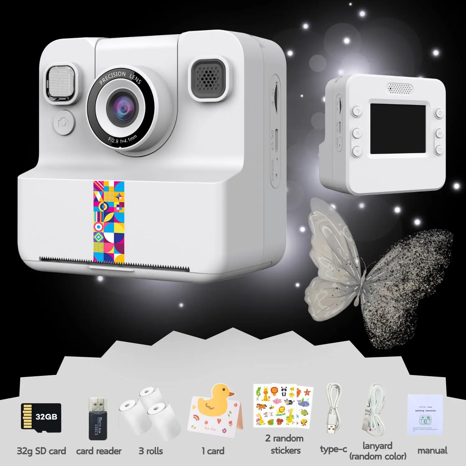 Classic Cute Little Kids Instant Print Camera Painting Photo 9