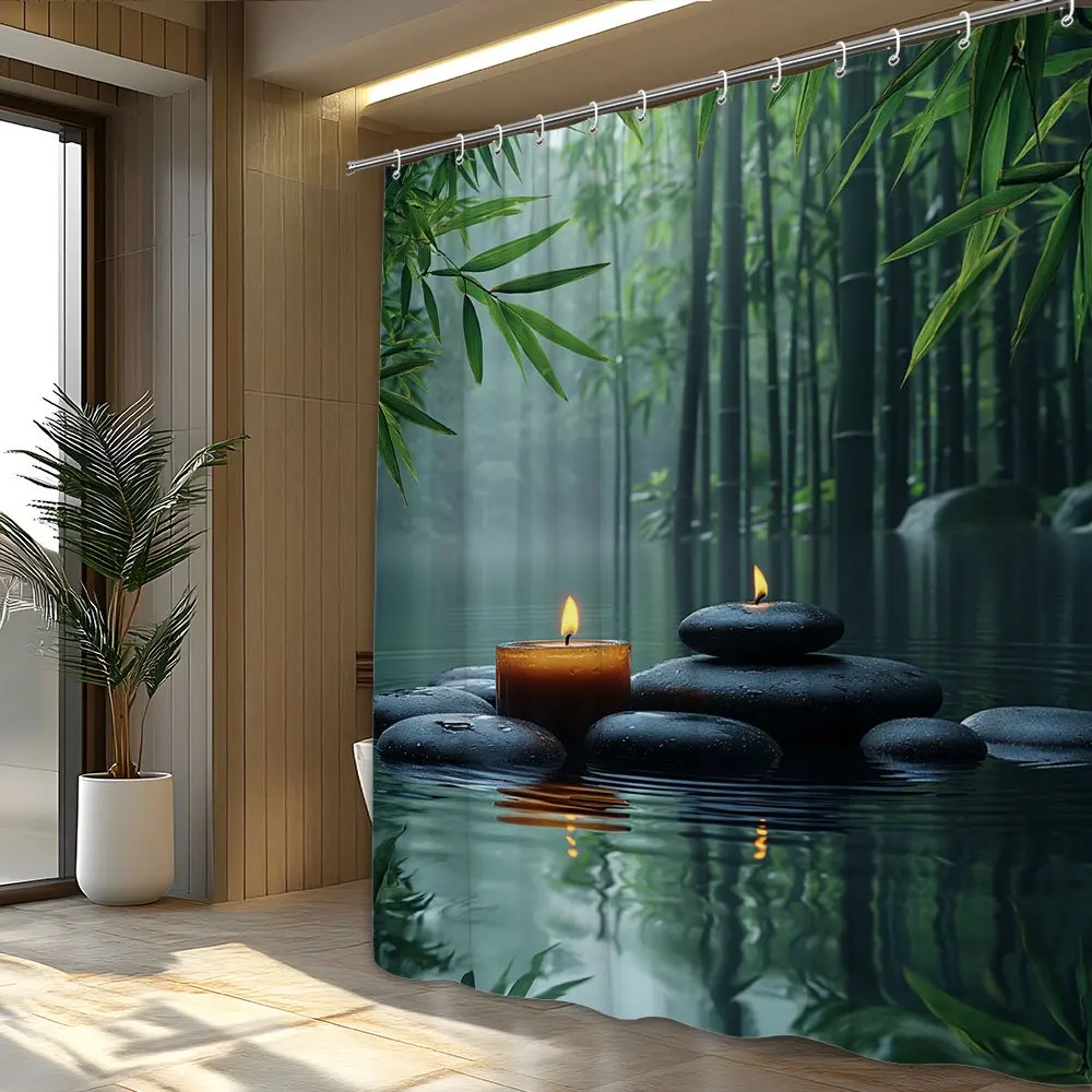Soothing Bamboo Forest Shower Curtain for a Zen Bathroom, 3