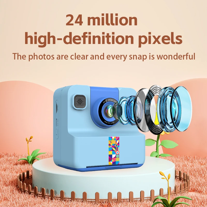 Classic Cute Little Kids Instant Print Camera Painting Photo 6
