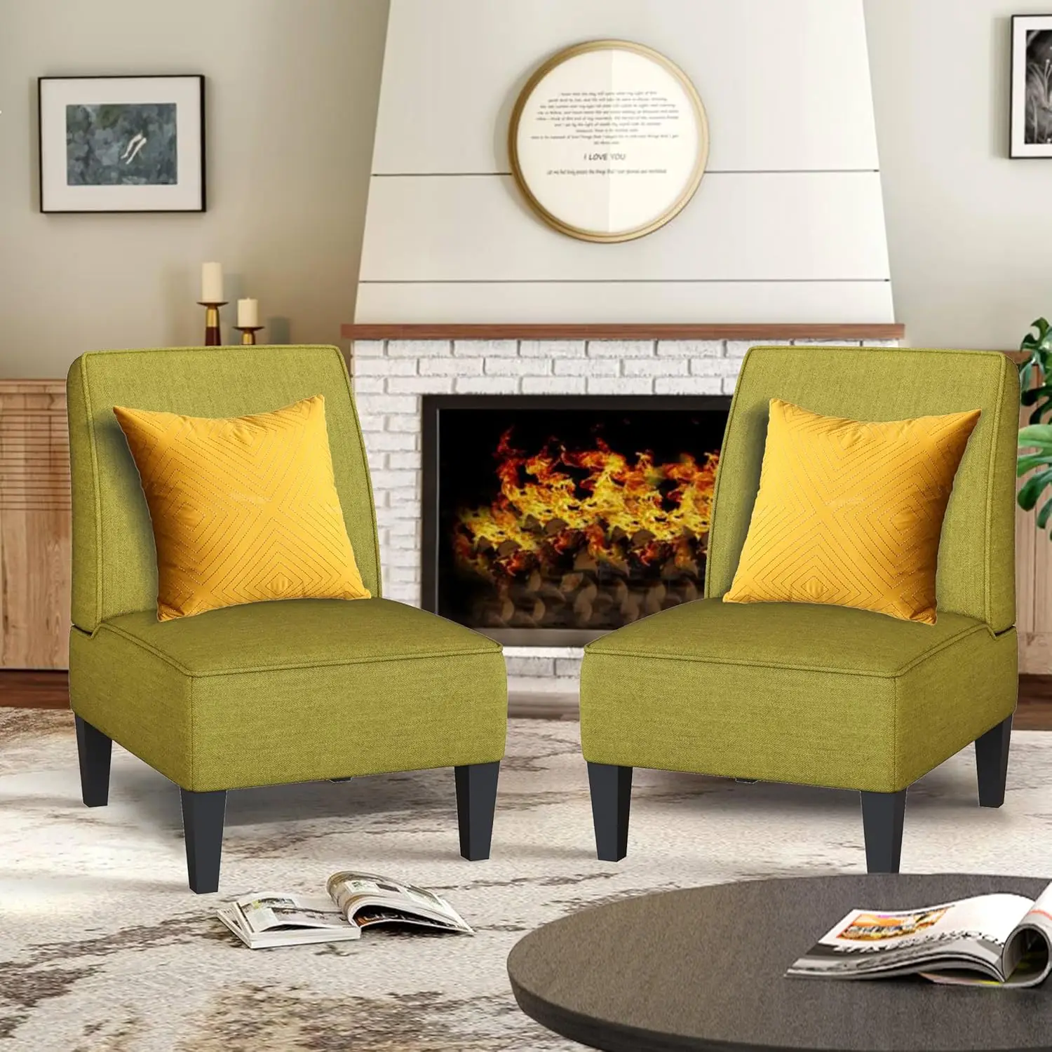 Accent Chaires Set of 2 Upholstered 8
