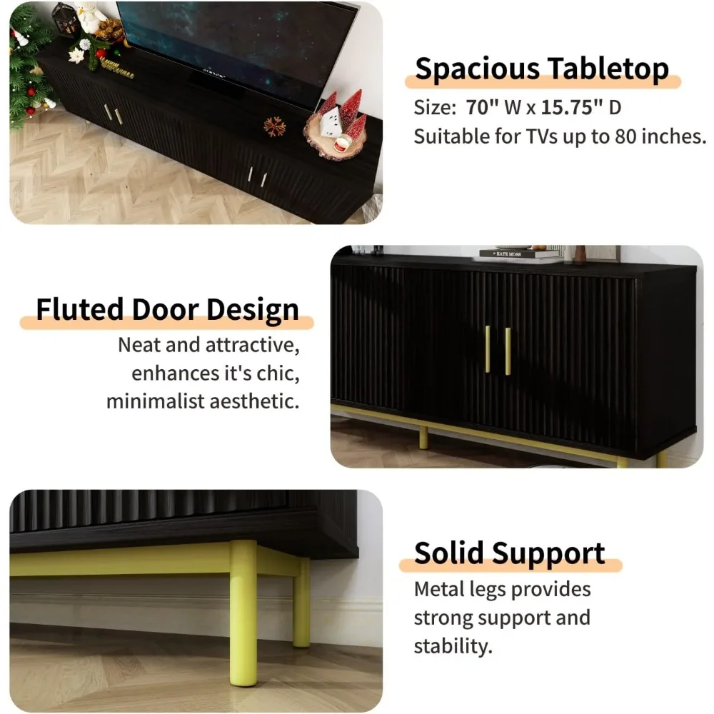 70" Fluted TV Stand 3