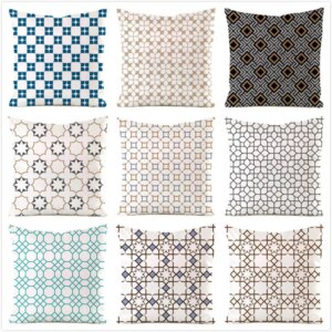 Northern European circular geometry Digital printing short plush pillow cover 1