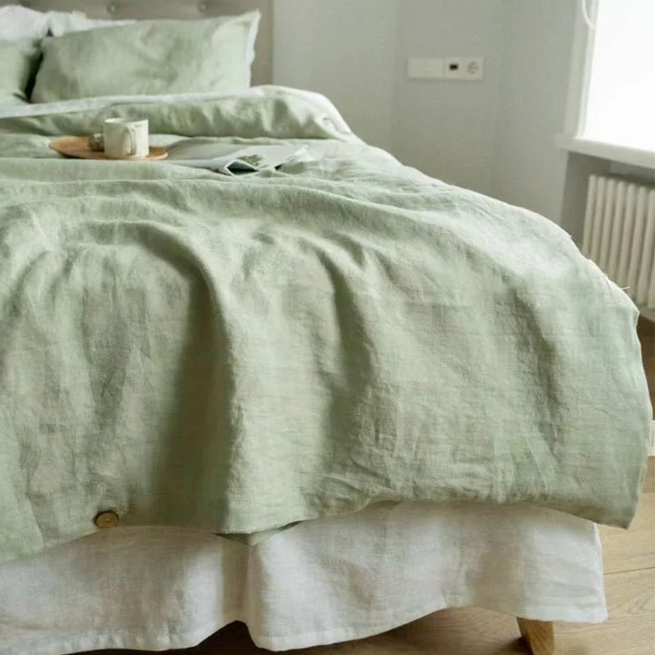 100% Linen Bed Duvet Cover Stone Washed France Linen 13