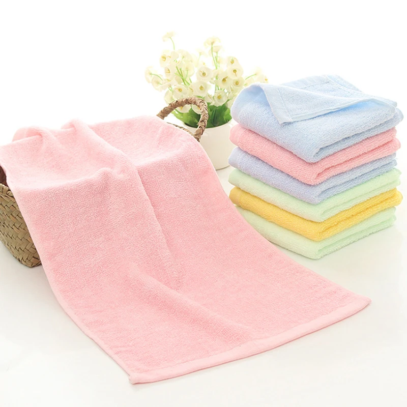10 Pcs/Set Bamboo Fiber Face Towel 25x50cm Soft Children Hand Towel for Home Kitchen Bathroom 6