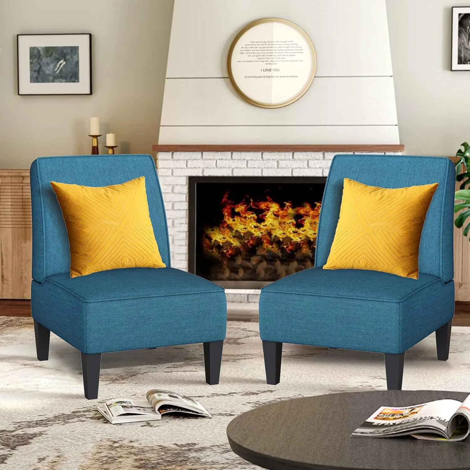 Accent Chaires Set of 2 Upholstered 7