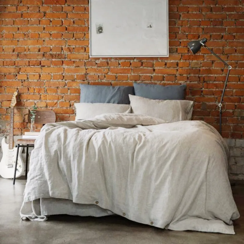 100% Linen Bed Duvet Cover Stone Washed linen duvet cover, stone-washed linen, 100% linen, bed cover, breathable bedding, soft linen, luxury duvet, durable linen, bedroom décor, natural bedding, 3