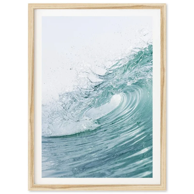 Modern Blue Ocean Waves Surf Poster Summer Seascape Coastal Beach 11
