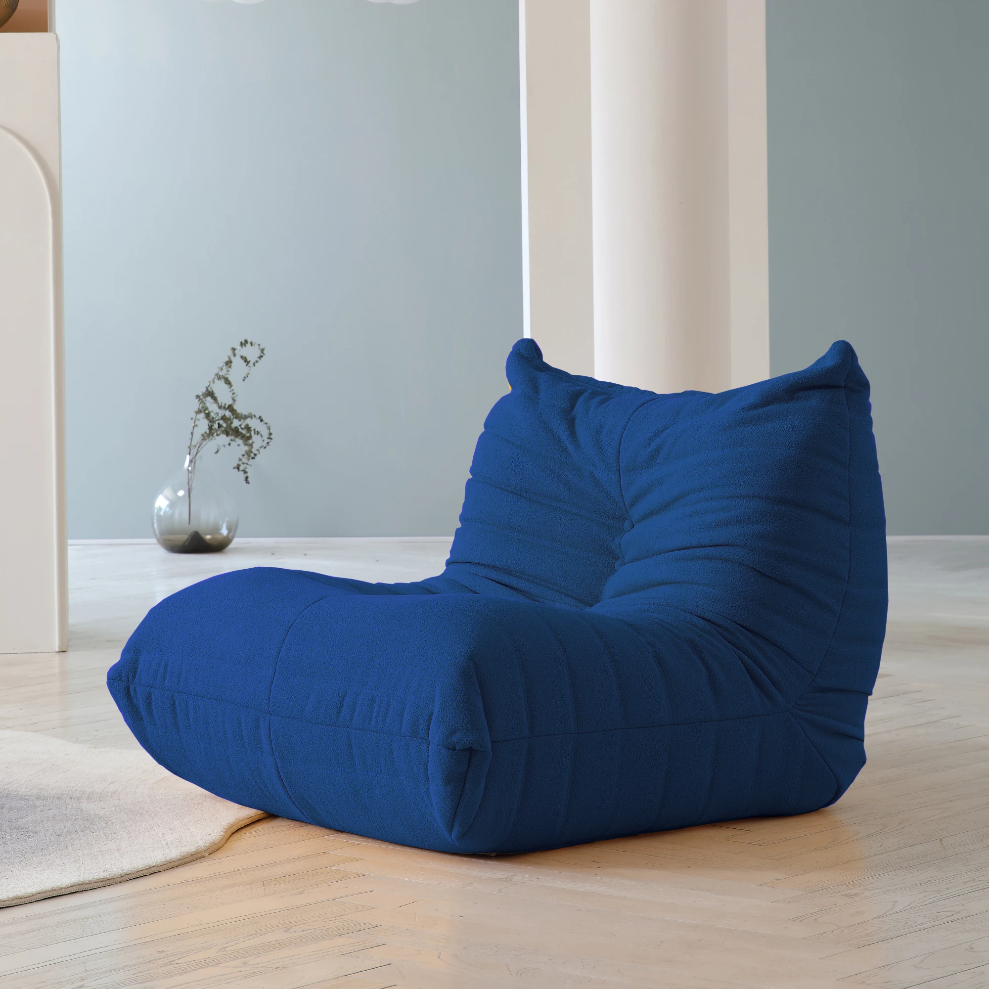 Teddy Fabric Bean Bag Sofas Comfy Lazy Floor Sofa Couch Soft Lounge Chairs Foam-Filled Accent Chair for Living Room Bedroom 13