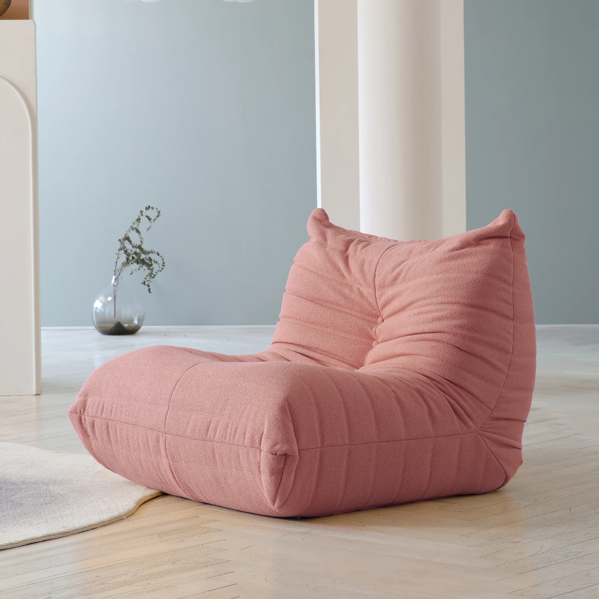 Teddy Fabric Bean Bag Sofas Comfy Lazy Floor Sofa Couch Soft Lounge Chairs Foam-Filled Accent Chair for Living Room Bedroom 14