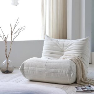 Teddy Fabric Bean Bag Sofas Comfy Lazy Floor Sofa Couch Soft Lounge Chairs Foam-Filled Accent Chair for Living Room Bedroom 1