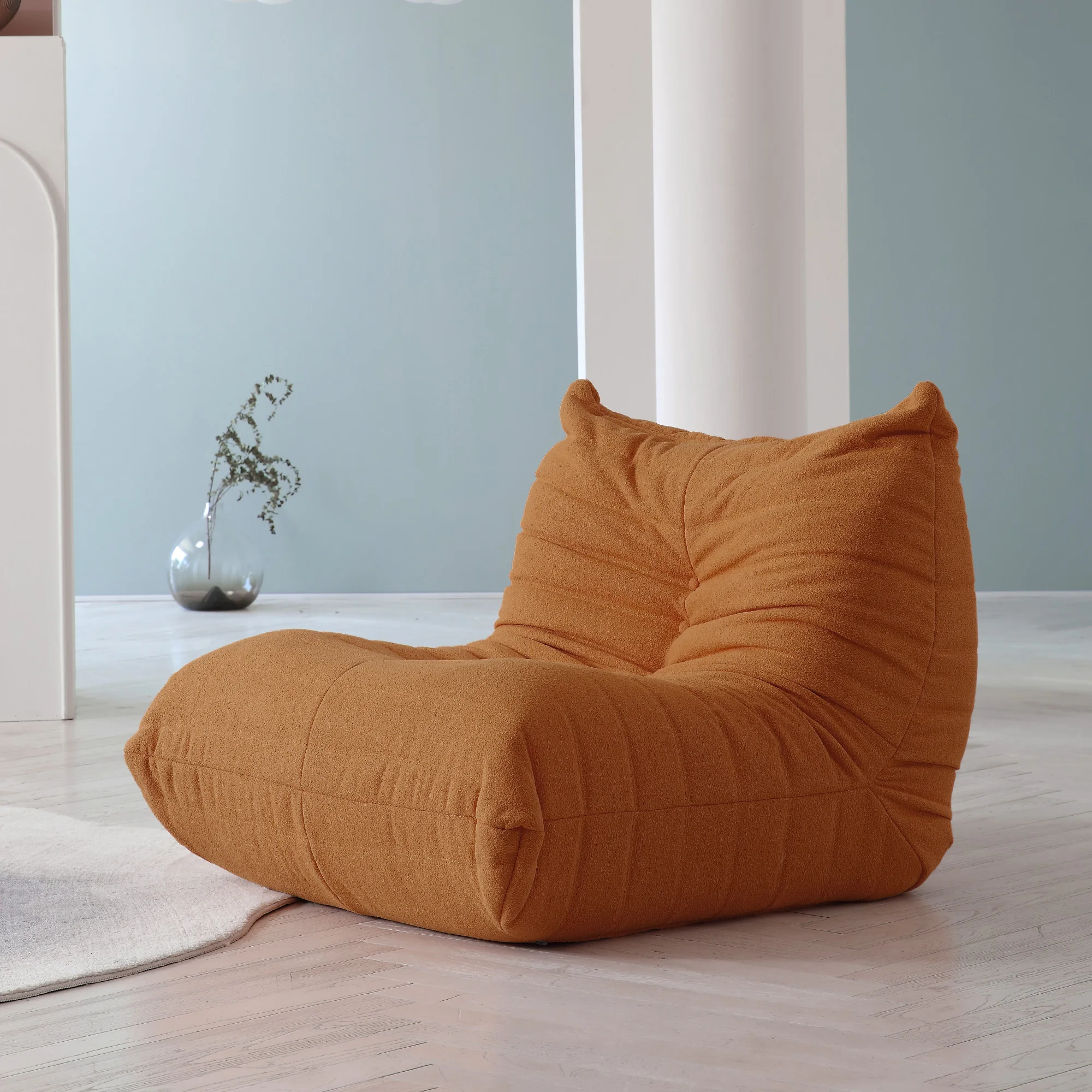 Teddy Fabric Bean Bag Sofas Comfy Lazy Floor Sofa Couch Soft Lounge Chairs Foam-Filled Accent Chair for Living Room Bedroom 10