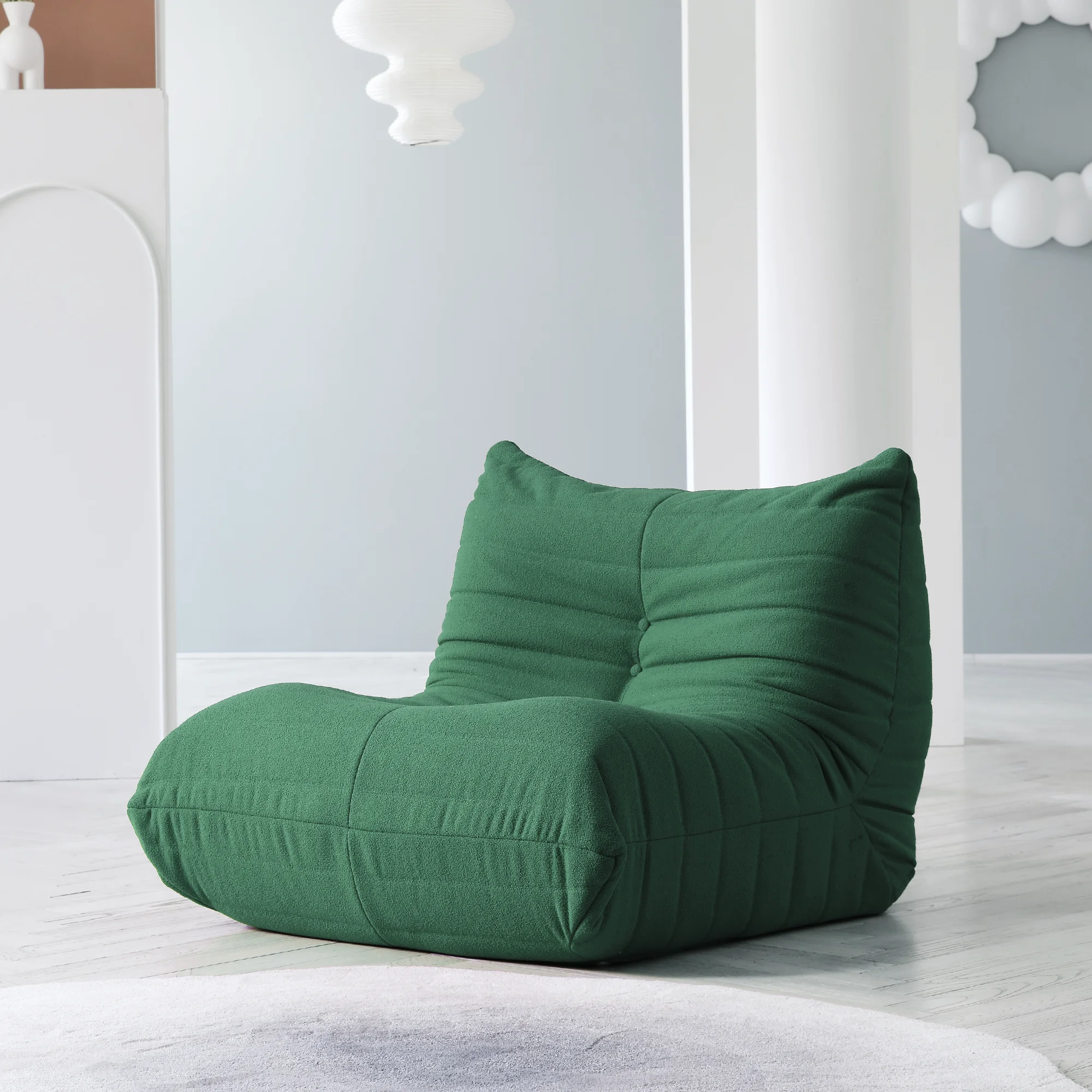 Teddy Fabric Bean Bag Sofas Comfy Lazy Floor Sofa Couch Soft Lounge Chairs Foam-Filled Accent Chair for Living Room Bedroom 11
